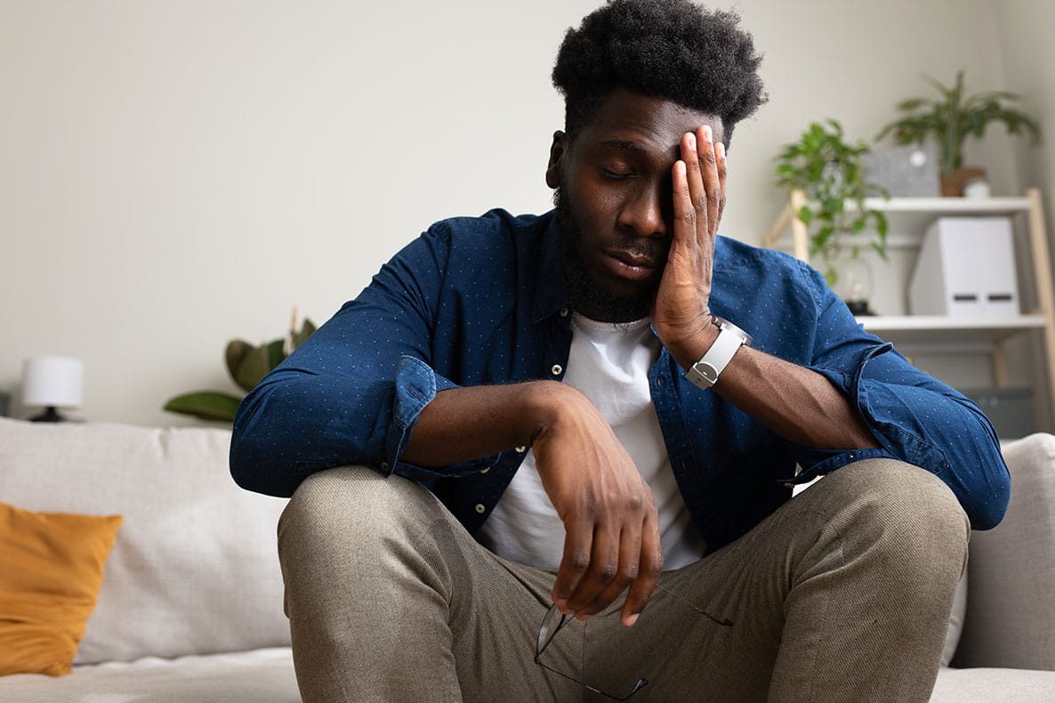 stressed man that is considering starting TRT