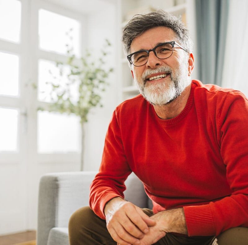 man smiling after starting TRT