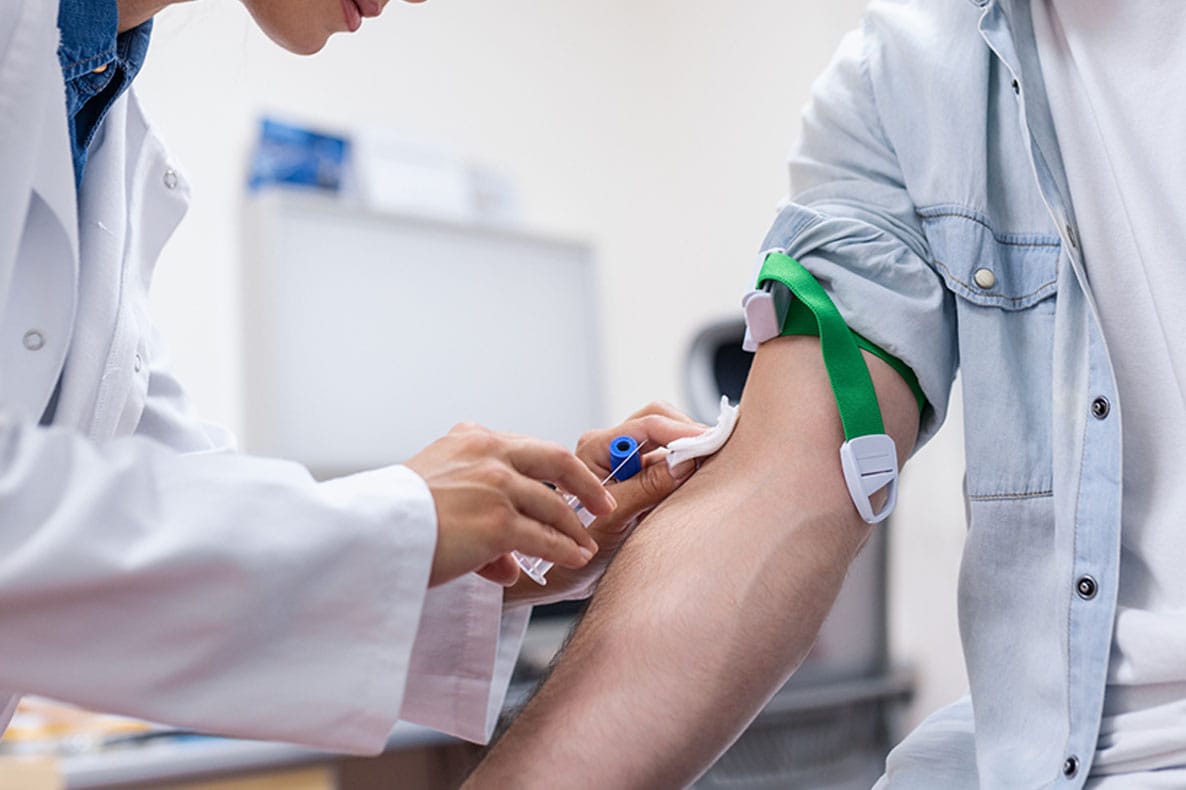 man getting labs done before starting hrt