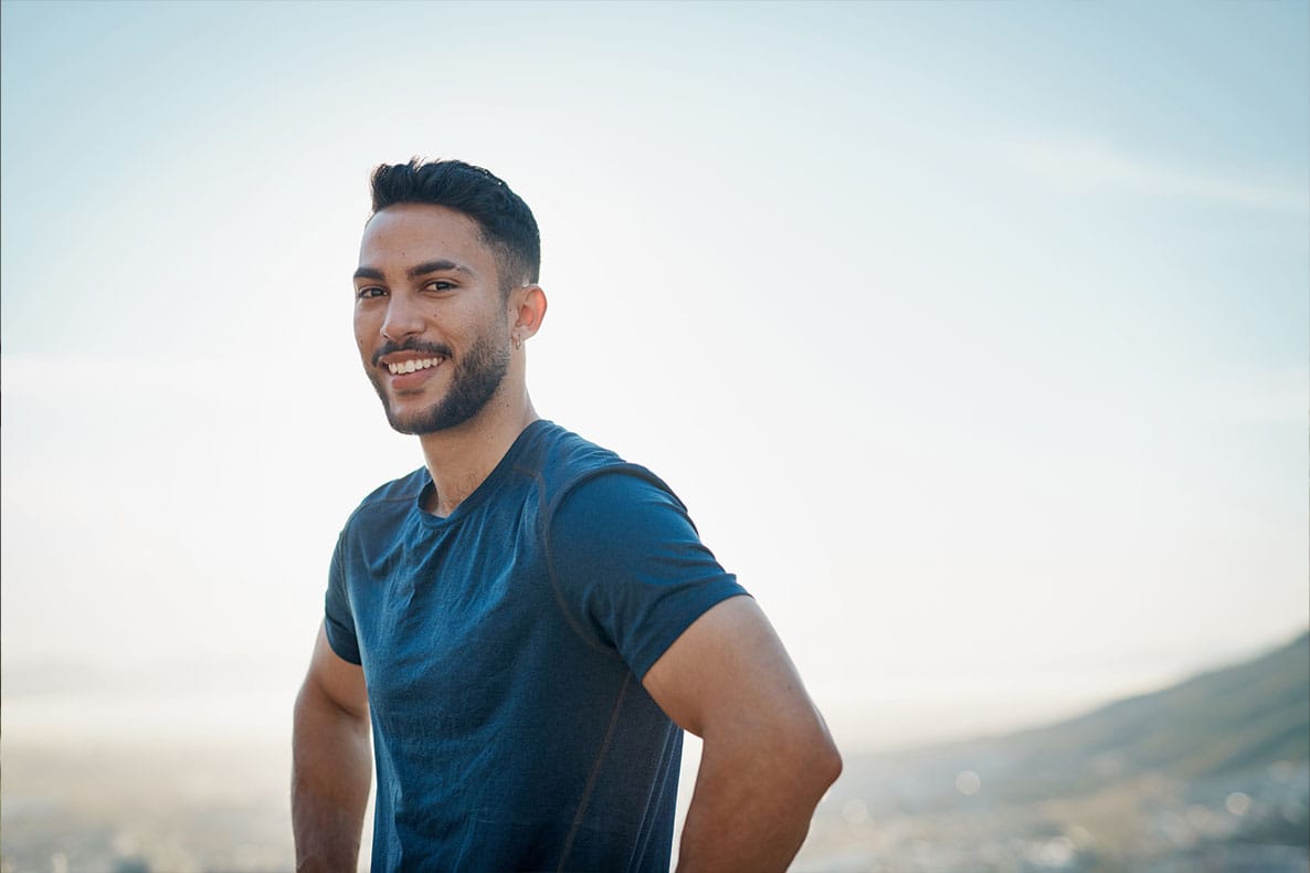 man running outside after starting testosterone pellet therapy