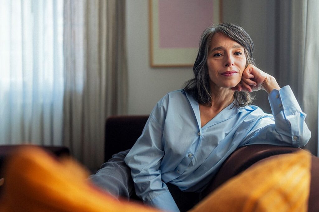older woman after getting hormone replacement therapy